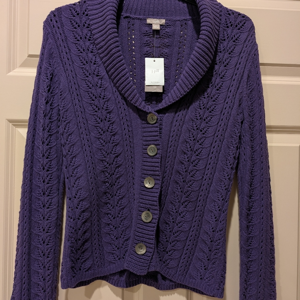 J. Jill Deep Purple Women's Cardigan